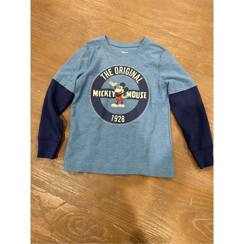 Mickey Mouse twofer thermal boys top sz 5 long sleeve tee blue by Jumping beans